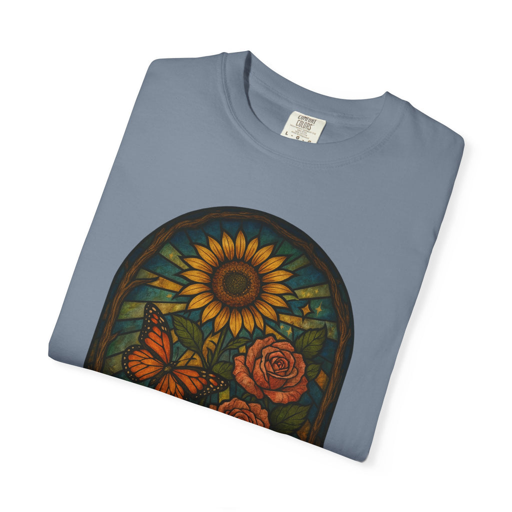 Abby’s Fighters Floral Stained-Glass T-Shirt — Isaiah 41:10 Support Tee
