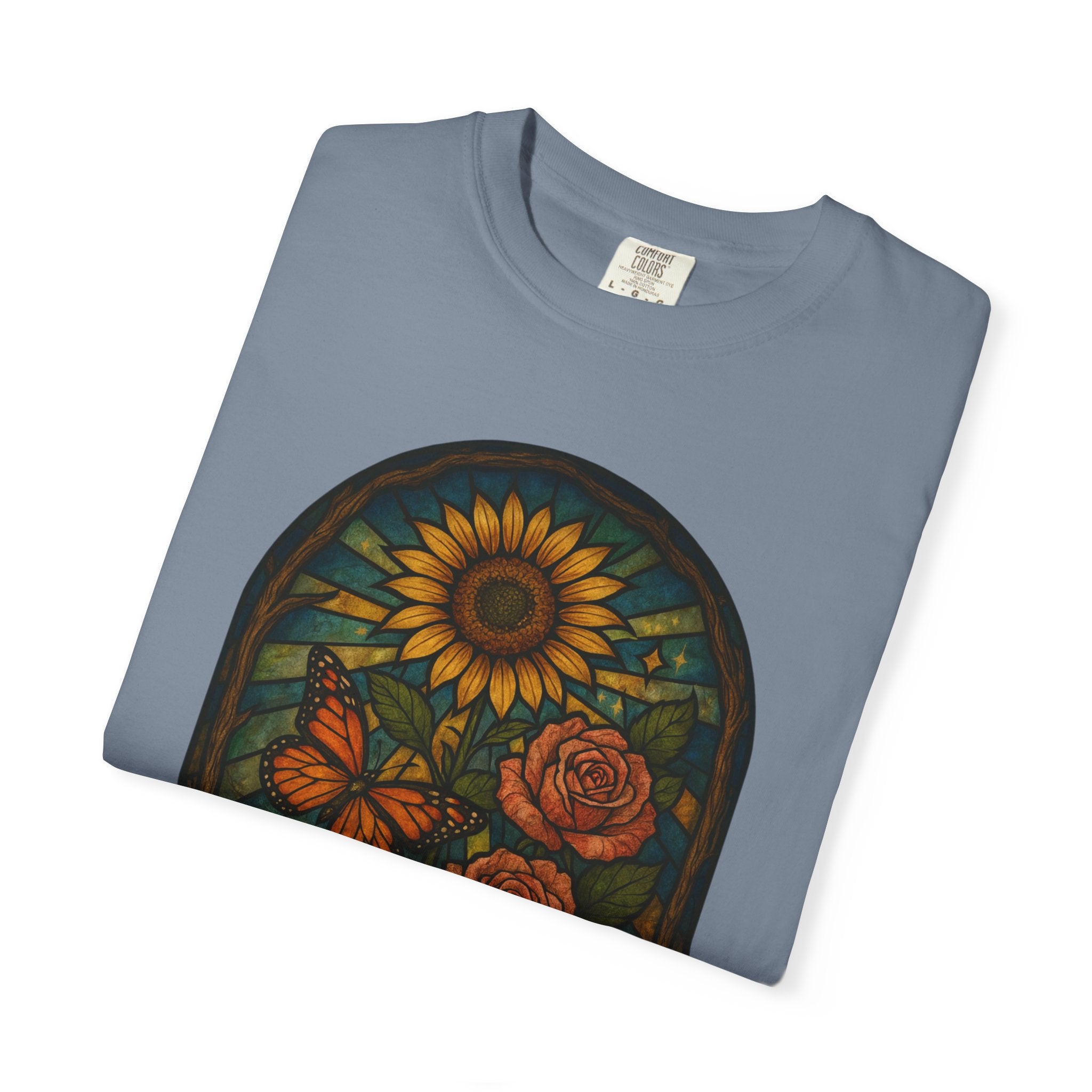 Abby’s Fighters Floral Stained-Glass T-Shirt — Isaiah 41:10 Support Tee