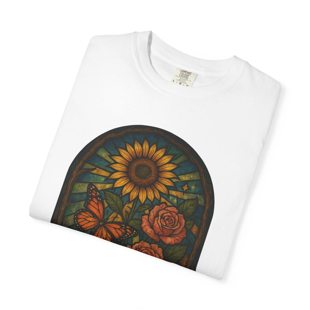 Abby’s Fighters Floral Stained-Glass T-Shirt — Isaiah 41:10 Support Tee