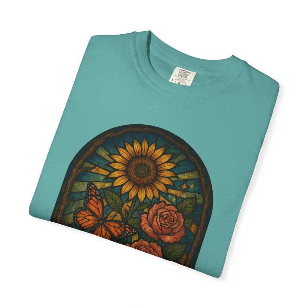 Abby’s Fighters Floral Stained-Glass T-Shirt — Isaiah 41:10 Support Tee