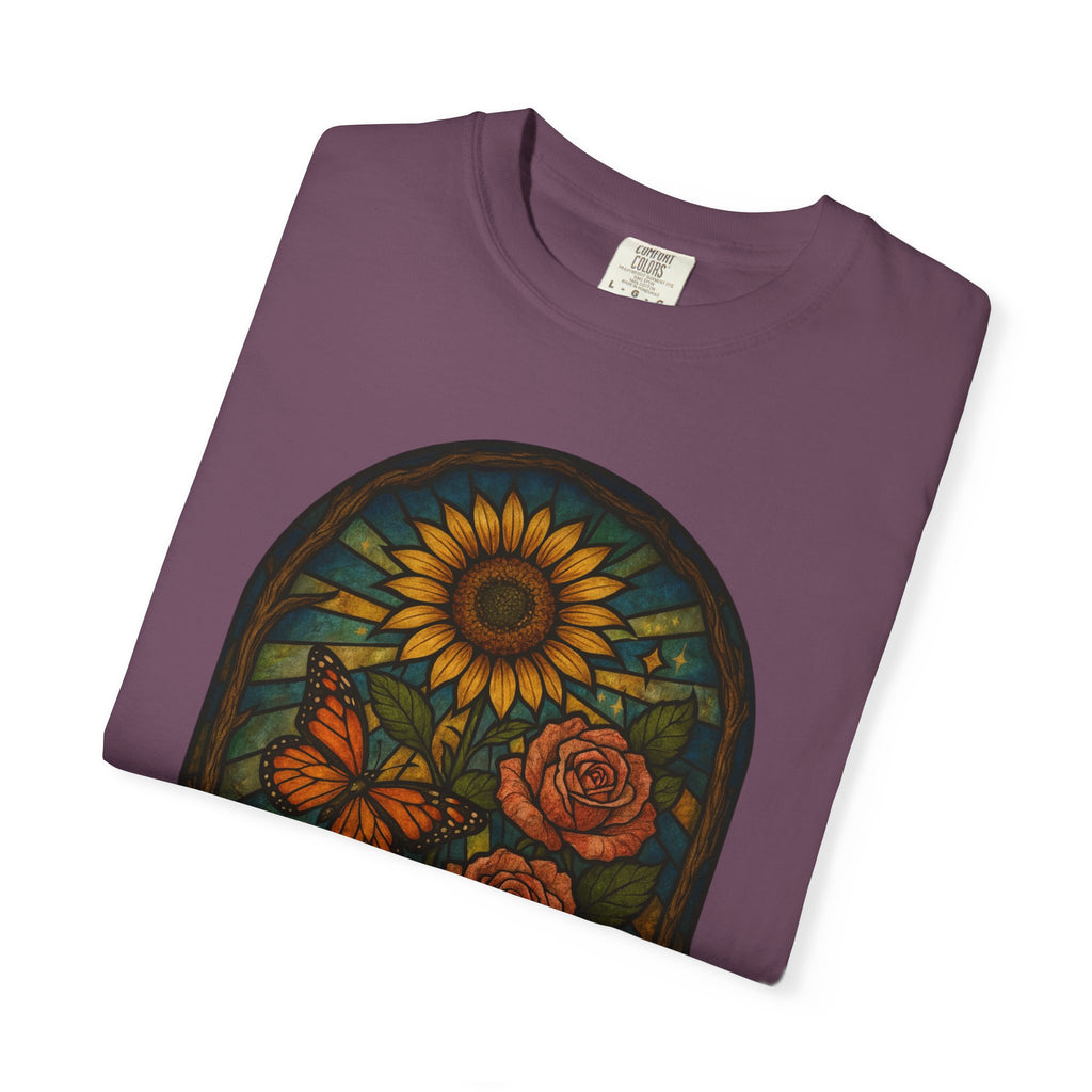 Abby’s Fighters Floral Stained-Glass T-Shirt — Isaiah 41:10 Support Tee