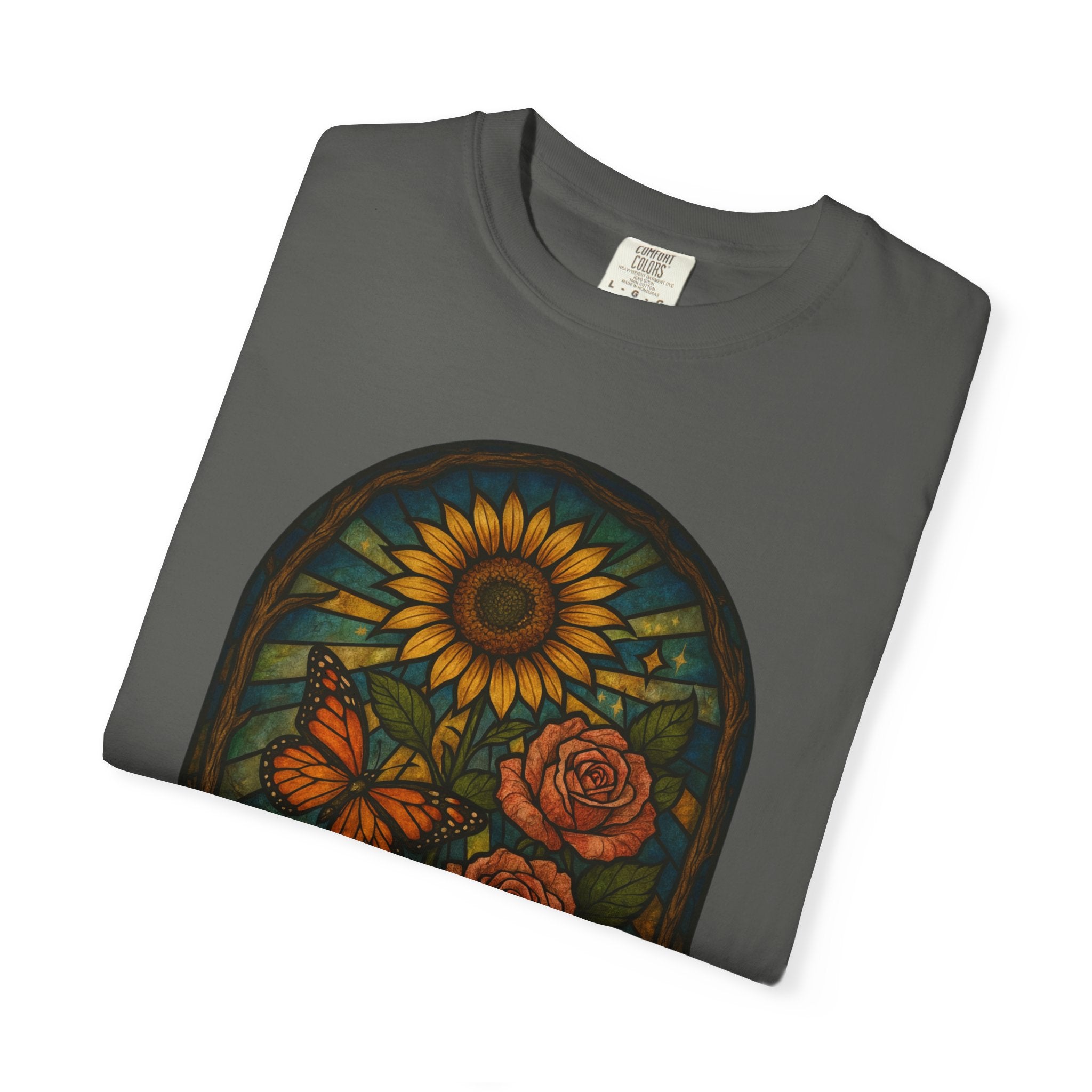 Abby’s Fighters Floral Stained-Glass T-Shirt — Isaiah 41:10 Support Tee