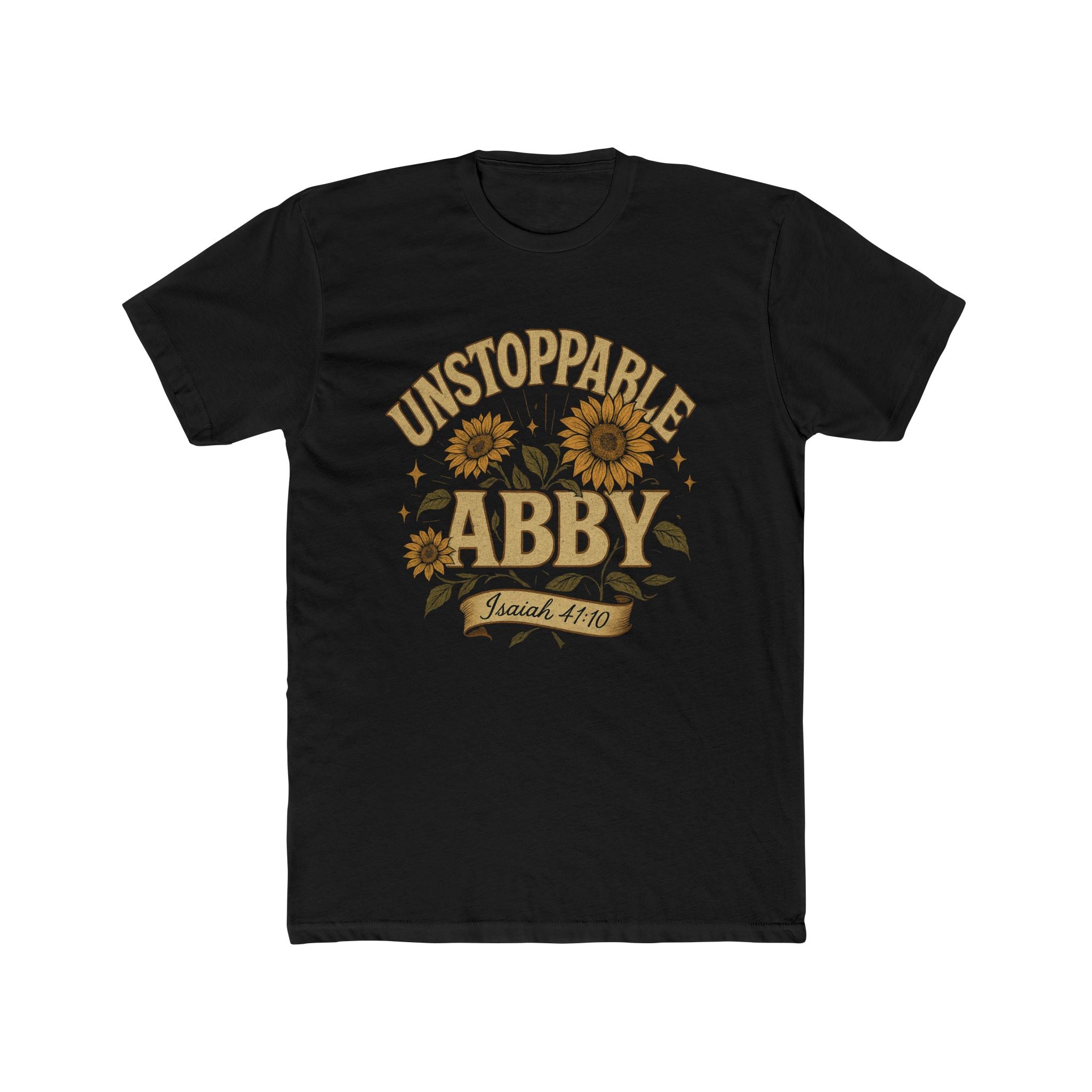 Copy of Unstoppable Abby Floral Crew Tee, Motivational Shirt, Personalized Gift, Unisex Cotton T-Shirt, Casual Wear, Birthday Present, [...]