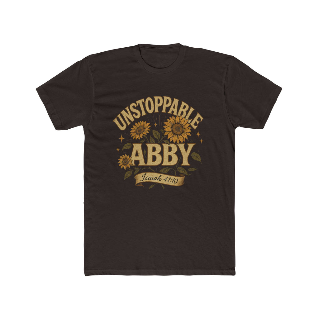 Copy of Unstoppable Abby Floral Crew Tee, Motivational Shirt, Personalized Gift, Unisex Cotton T-Shirt, Casual Wear, Birthday Present, [...]