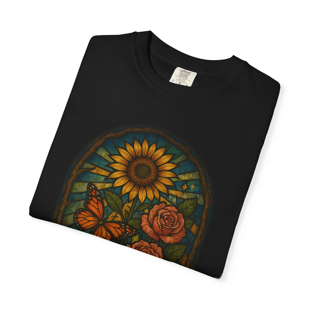 Abby’s Fighters Floral Stained-Glass T-Shirt — Isaiah 41:10 Support Tee