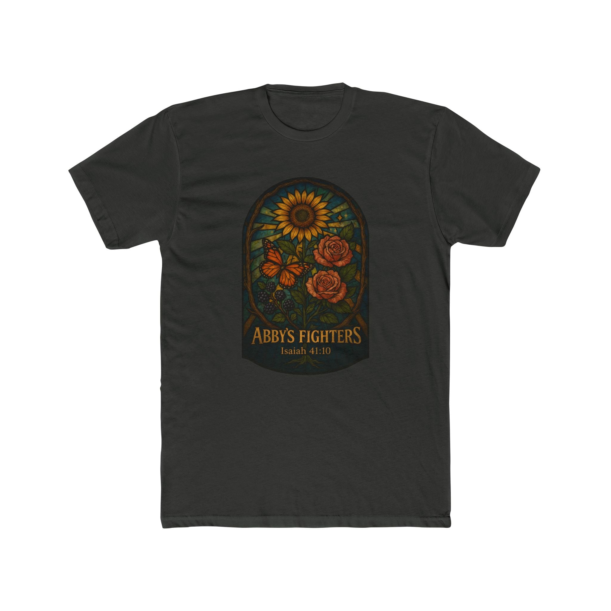 Abby's Fighters Floral Tribute Tee — Sunflower & Roses Support Shirt