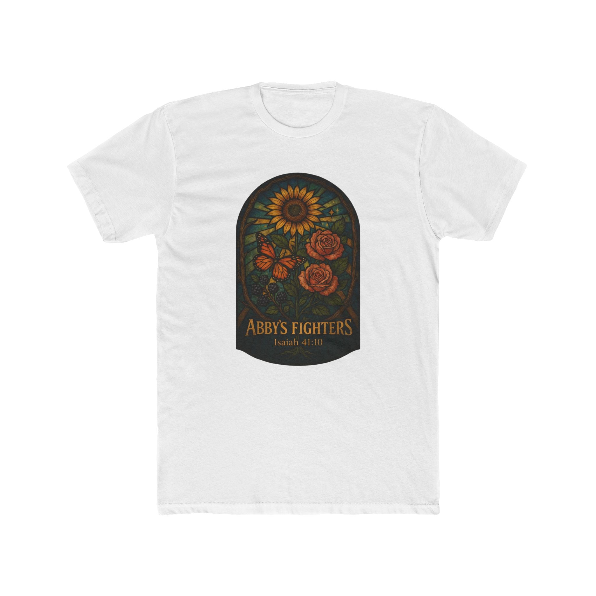 Abby's Fighters Floral Tribute Tee — Sunflower & Roses Support Shirt