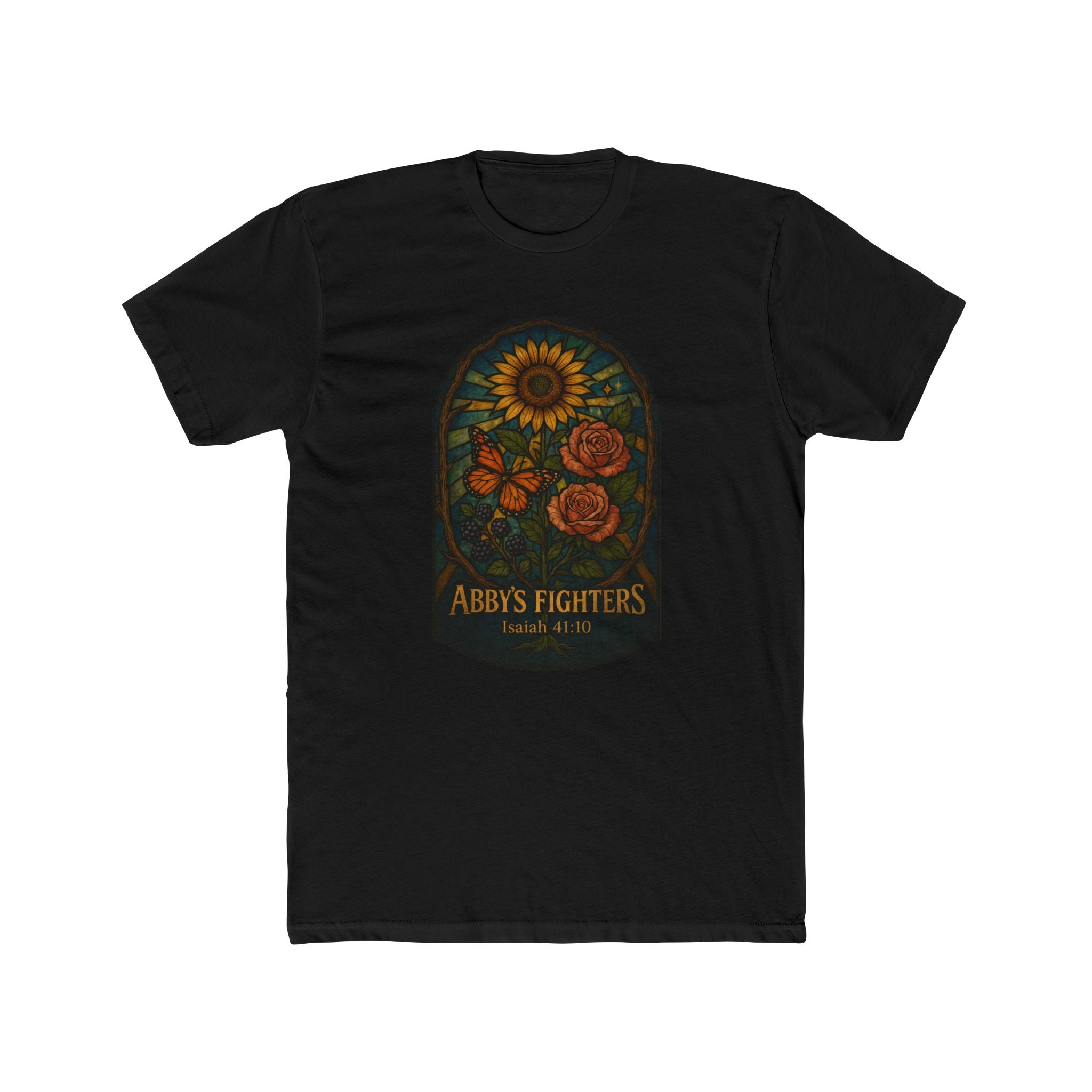 Abby's Fighters Floral Tribute Tee — Sunflower & Roses Support Shirt