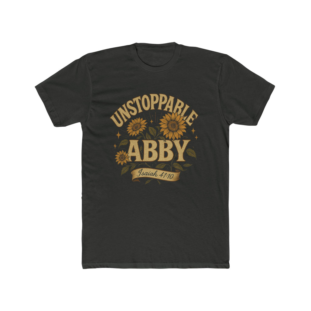 Copy of Unstoppable Abby Floral Crew Tee, Motivational Shirt, Personalized Gift, Unisex Cotton T-Shirt, Casual Wear, Birthday Present, [...]