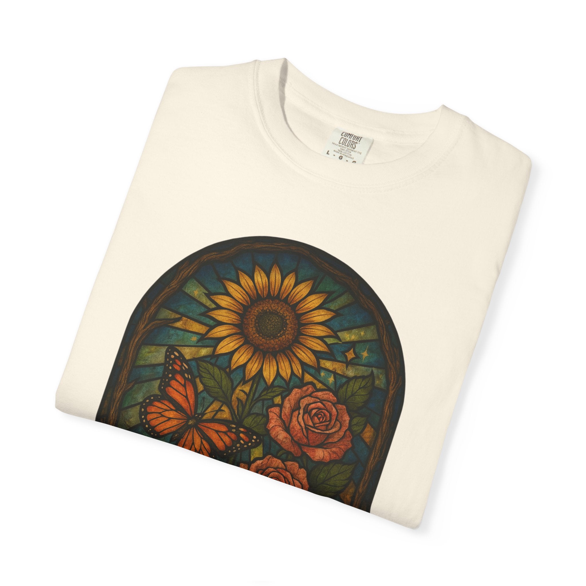 Abby’s Fighters Floral Stained-Glass T-Shirt — Isaiah 41:10 Support Tee