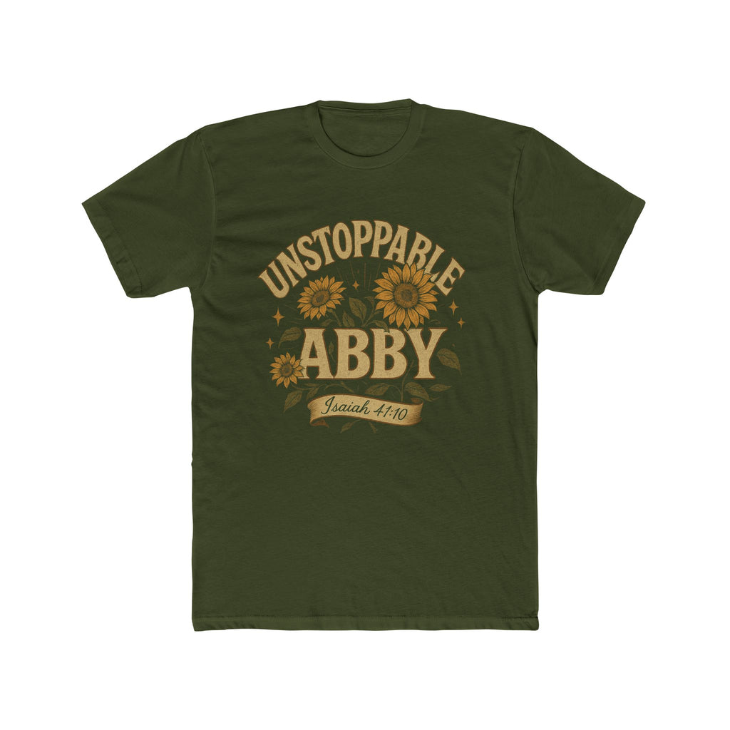 Copy of Unstoppable Abby Floral Crew Tee, Motivational Shirt, Personalized Gift, Unisex Cotton T-Shirt, Casual Wear, Birthday Present, [...]