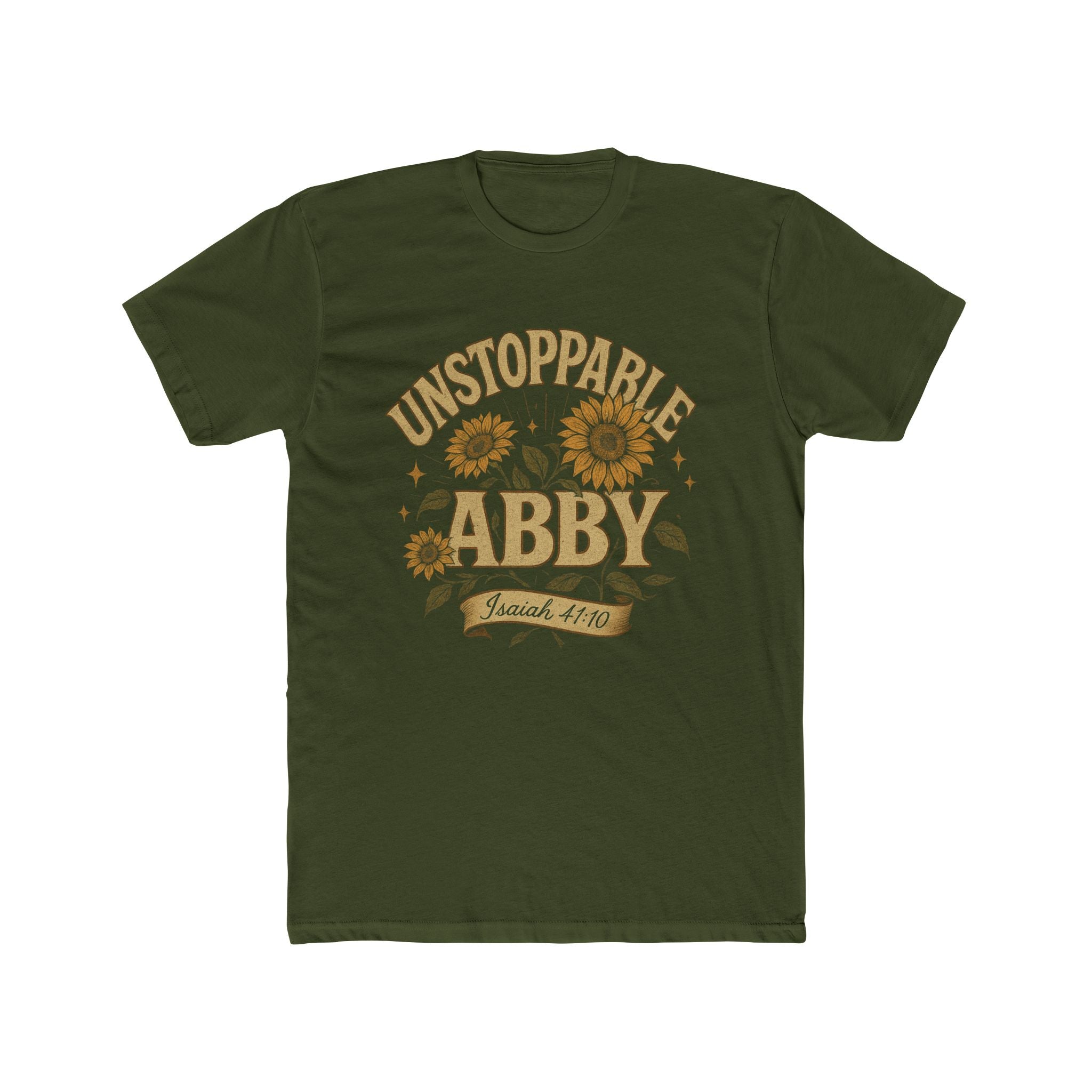 Copy of Unstoppable Abby Floral Crew Tee, Motivational Shirt, Personalized Gift, Unisex Cotton T-Shirt, Casual Wear, Birthday Present, [...]